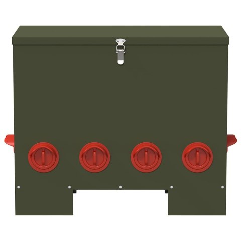 VidaXL Karmnik dla kur Zielony oliwkowy 60,5 x 29 x 51 cm