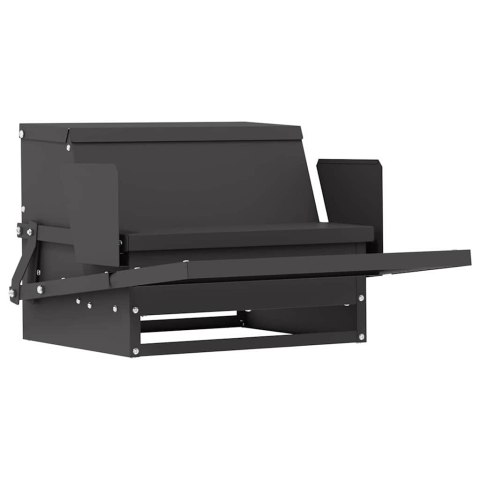 VidaXL Karmnik na pedały dla kur Czarny 50 x 40 x 29 cm