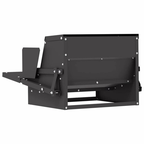 VidaXL Karmnik na pedały dla kur Czarny 50 x 40 x 29 cm