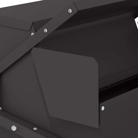 VidaXL Karmnik na pedały dla kur Czarny 50 x 40 x 29 cm