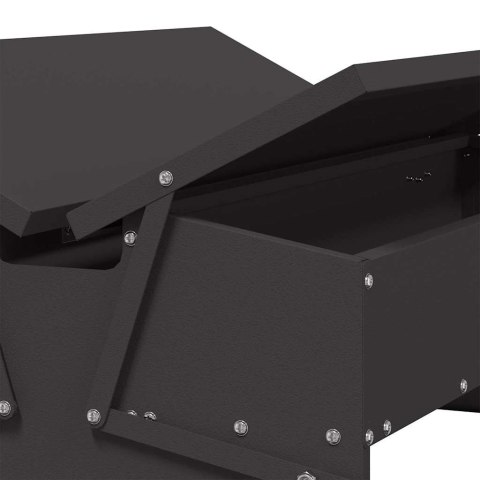 VidaXL Karmnik na pedały dla kur Czarny 75 x 53 x 20,5 cm