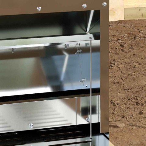 VidaXL Karmnik na pedały dla kur Srebrny 25 x 42 x 40 cm