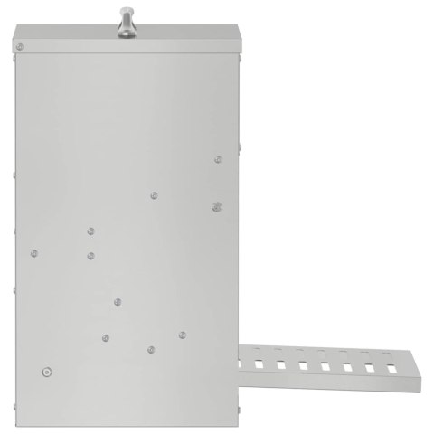 VidaXL Karmnik na pedały dla kur Srebrny 25 x 42 x 40 cm