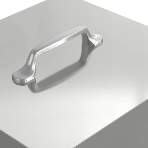 VidaXL Karmnik na pedały dla kur Srebrny 25 x 42 x 40 cm