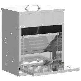 VidaXL Karmnik na pedały dla kur Srebrny 33 x 42 x 40 cm