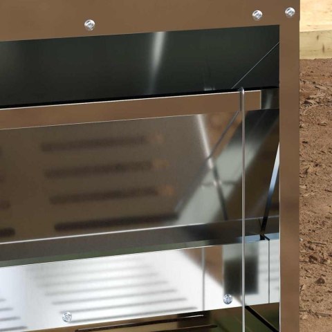 VidaXL Karmnik na pedały dla kur Srebrny 33 x 42 x 40 cm