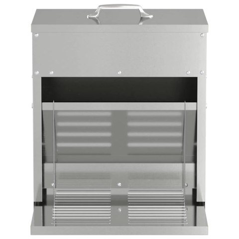 VidaXL Karmnik na pedały dla kur Srebrny 33 x 42 x 40 cm