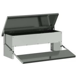 VidaXL Karmnik na pedały dla kur Srebrny 48,5 x 39,5 x 19 cm