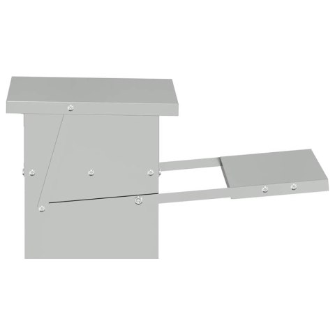 VidaXL Karmnik na pedały dla kur Srebrny 48,5 x 39,5 x 19 cm
