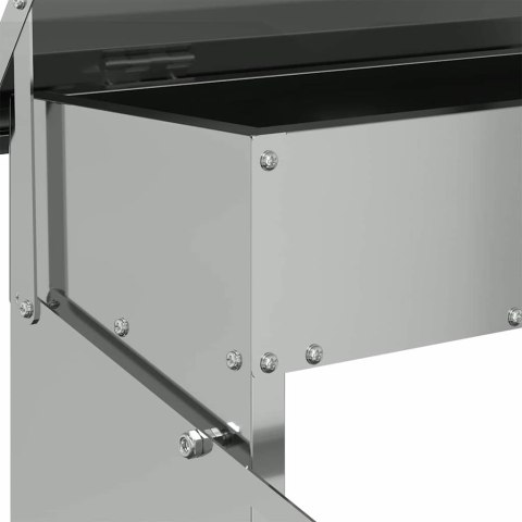 VidaXL Karmnik na pedały dla kur Srebrny 48,5 x 39,5 x 19 cm