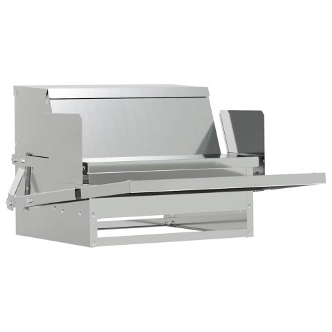 VidaXL Karmnik na pedały dla kur Srebrny 50 x 40 x 29 cm