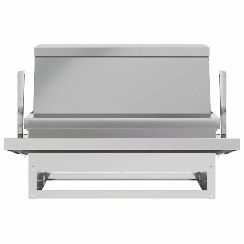 VidaXL Karmnik na pedały dla kur Srebrny 50 x 40 x 29 cm