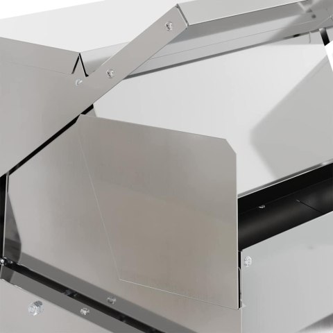 VidaXL Karmnik na pedały dla kur Srebrny 50 x 40 x 29 cm