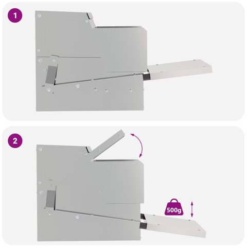 VidaXL Karmnik na pedały dla kur Srebrny 50 x 40 x 29 cm
