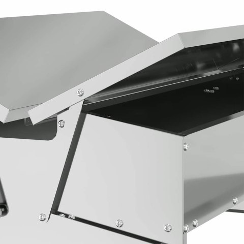 KARMNIK DLA KUR NA PEDAŁY SREBRNY 75X53X20,5CM