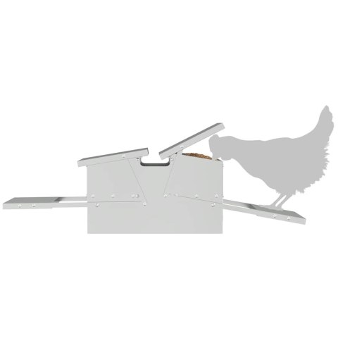 KARMNIK DLA KUR NA PEDAŁY SREBRNY 75X53X20,5CM