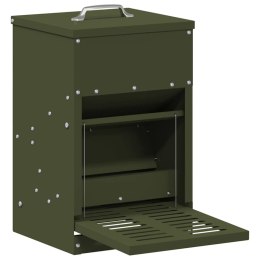 VidaXL Karmnik na pedały dla kur Zielony oliwkowy 25 x 42 x 40 cm