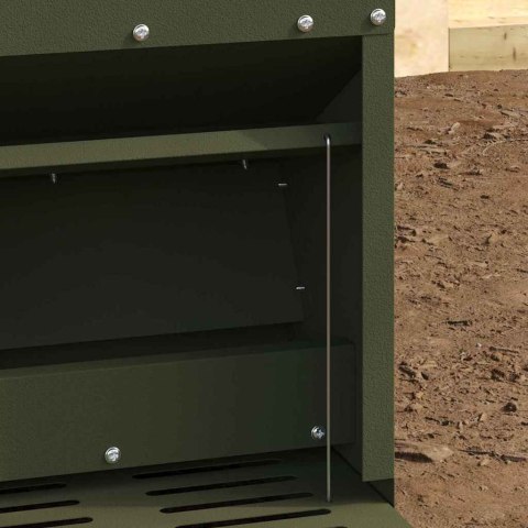 VidaXL Karmnik na pedały dla kur Zielony oliwkowy 25 x 42 x 40 cm