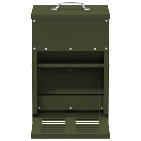 VidaXL Karmnik na pedały dla kur Zielony oliwkowy 25 x 42 x 40 cm