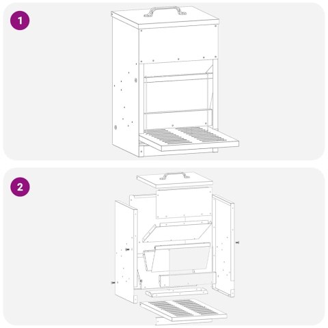 VidaXL Karmnik na pedały dla kur Zielony oliwkowy 25 x 42 x 40 cm