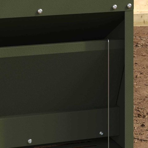 VidaXL Karmnik na pedały dla kur Zielony oliwkowy 33 x 42 x 40 cm