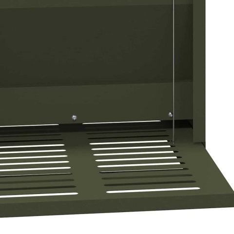 VidaXL Karmnik na pedały dla kur Zielony oliwkowy 33 x 42 x 40 cm