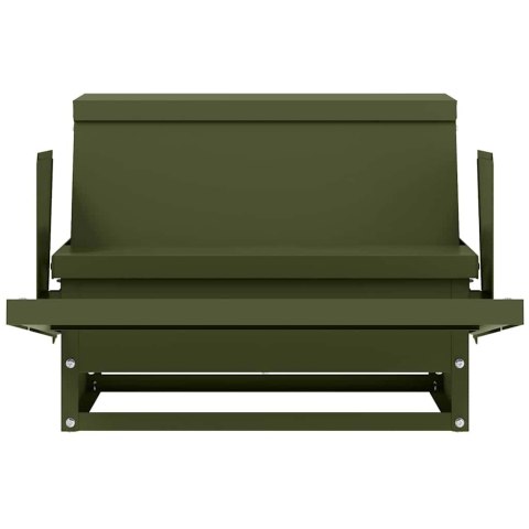 VidaXL Karmnik na pedały dla kur Zielony oliwkowy 50 x 40 x 29 cm