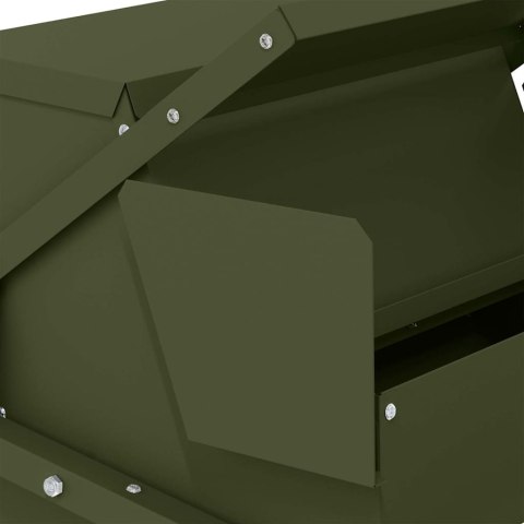 VidaXL Karmnik na pedały dla kur Zielony oliwkowy 50 x 40 x 29 cm