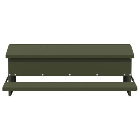 VidaXL Karmnik na pedały dla kur Zielony oliwkowy 75 x 53 x 20,5 cm