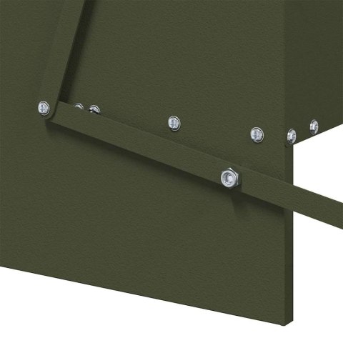 VidaXL Karmnik na pedały dla kur Zielony oliwkowy 75 x 53 x 20,5 cm