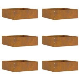 KRAWĘŻNIK DO TRAWNIKA 6 SZT RDZAWY 40X40X13CM