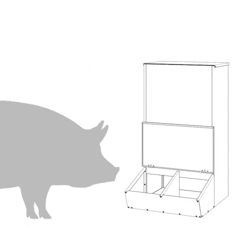 PODAJNIK DLA ŚWIŃ CZARNY 55X51X91,5CM STAL ZIMNOWALCOWANA