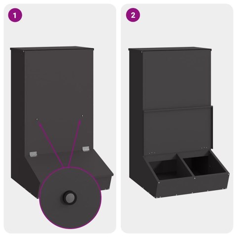 PODAJNIK DLA ŚWIŃ CZARNY 55X51X91,5CM STAL ZIMNOWALCOWANA