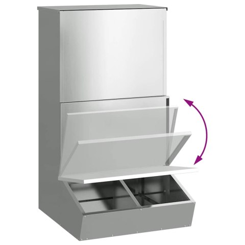 PODAJNIK DLA ŚWIŃ SREBRNY 55X51X91,5CM STAL GALWANIZOWANA