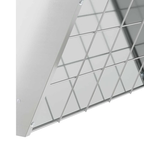 WISZĄCY POJEMNIK NA SIANO SREBRNY 61X33X66CM