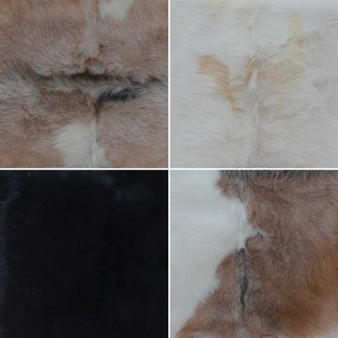 SKŁADANY STOŁEK SKÓRY KOZIEJ I LITE DREWNO TEKOWE