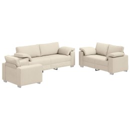 VidaXL Sofa 3 pcs Ciemnoszary Tkanina lniana