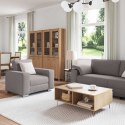 VidaXL Sofa 3 pcs Ciemnoszary Tkanina lniana