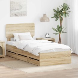 RAMKA ŁÓŻKA DĄB SONOMA 75X190CM DREWNO INŻYNIERYJNE