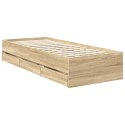 RAMKA ŁÓŻKA DĄB SONOMA 75X190CM DREWNO INŻYNIERYJNE