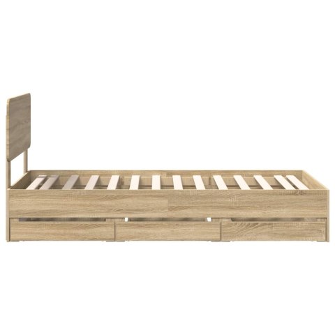 RAMKA ŁÓŻKA DĄB SONOMA 75X190CM DREWNO INŻYNIERYJNE