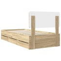 RAMKA ŁÓŻKA DĄB SONOMA 75X190CM DREWNO INŻYNIERYJNE