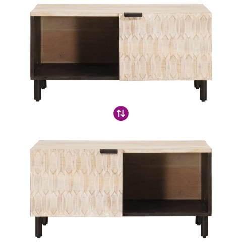 VidaXL Stolik kawowy Biały 80 x 50 x 40 cm Drewno z mango