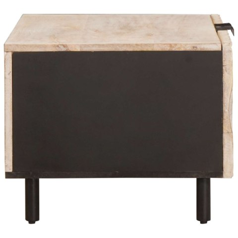 VidaXL Stolik kawowy Biały 80 x 50 x 40 cm Drewno z mango