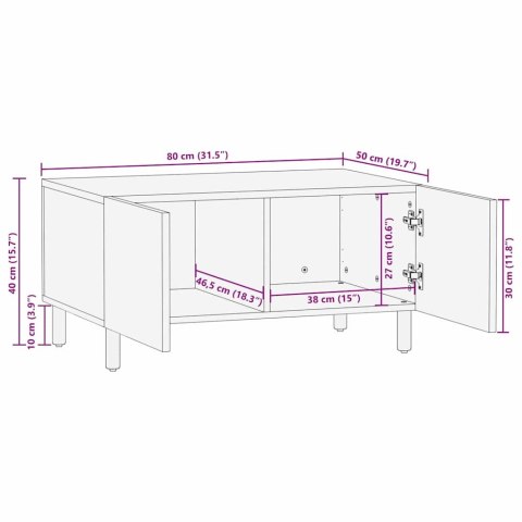 VidaXL Stolik kawowy Brązowy 80 x 50 x 40 cm Drewno z mango