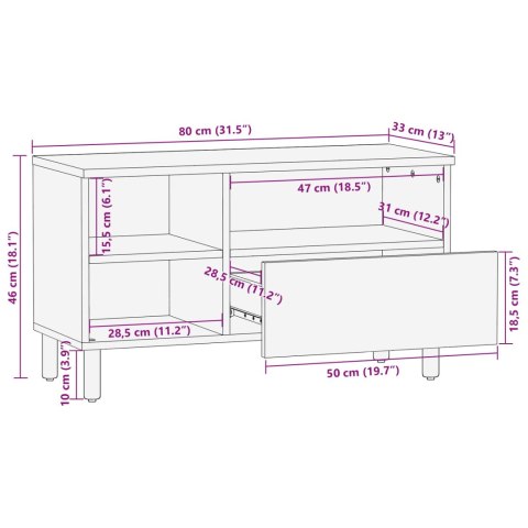 SZAFKA POD TELEWIZOR WYKOŃCZENIE W KOLORZE BIAŁEGO PRANIA