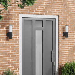 VidaXL Zewnętrzna lampa ścienna 2 pcs Czarny 15 x 7,5 x 33 cm