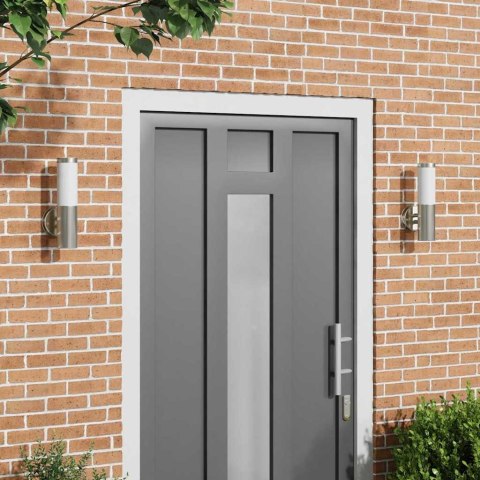 ZEWNĘTRZNA LAMPA ŚCIENNA 2 SZT SREBRNY 15X7,5X33CM