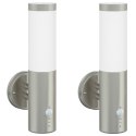 VidaXL Zewnętrzna lampa ścienna 2 pcs Srebrny 15 x 7,5 x 33 cm