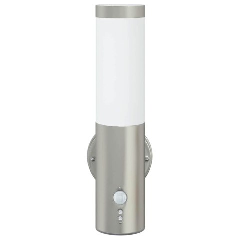 VidaXL Zewnętrzna lampa ścienna Srebrny 15 x 7,5 x 33 cm